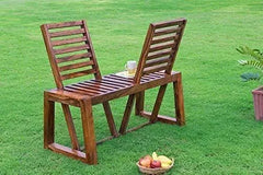 Wooden Moveable 2 Seater Patio Chairs (Sheesham Wood) - WoodenTwist