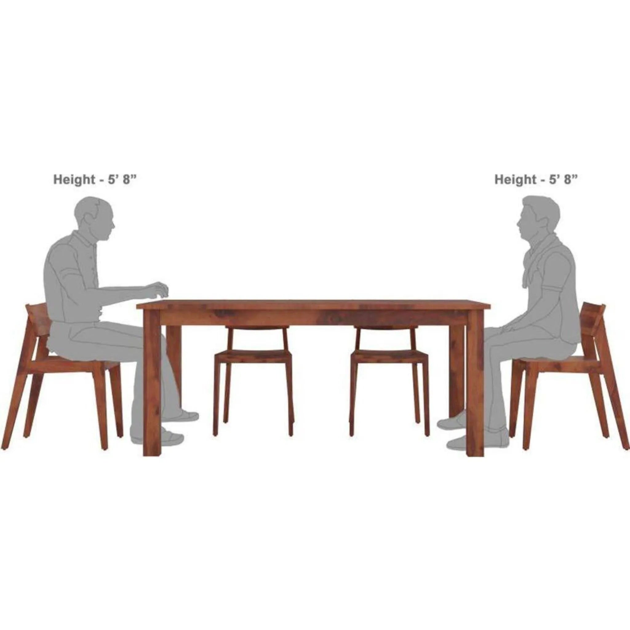 6 Seater Dining Table with Chairs for Living Room (Teak Wood) - Wooden Twist UAE