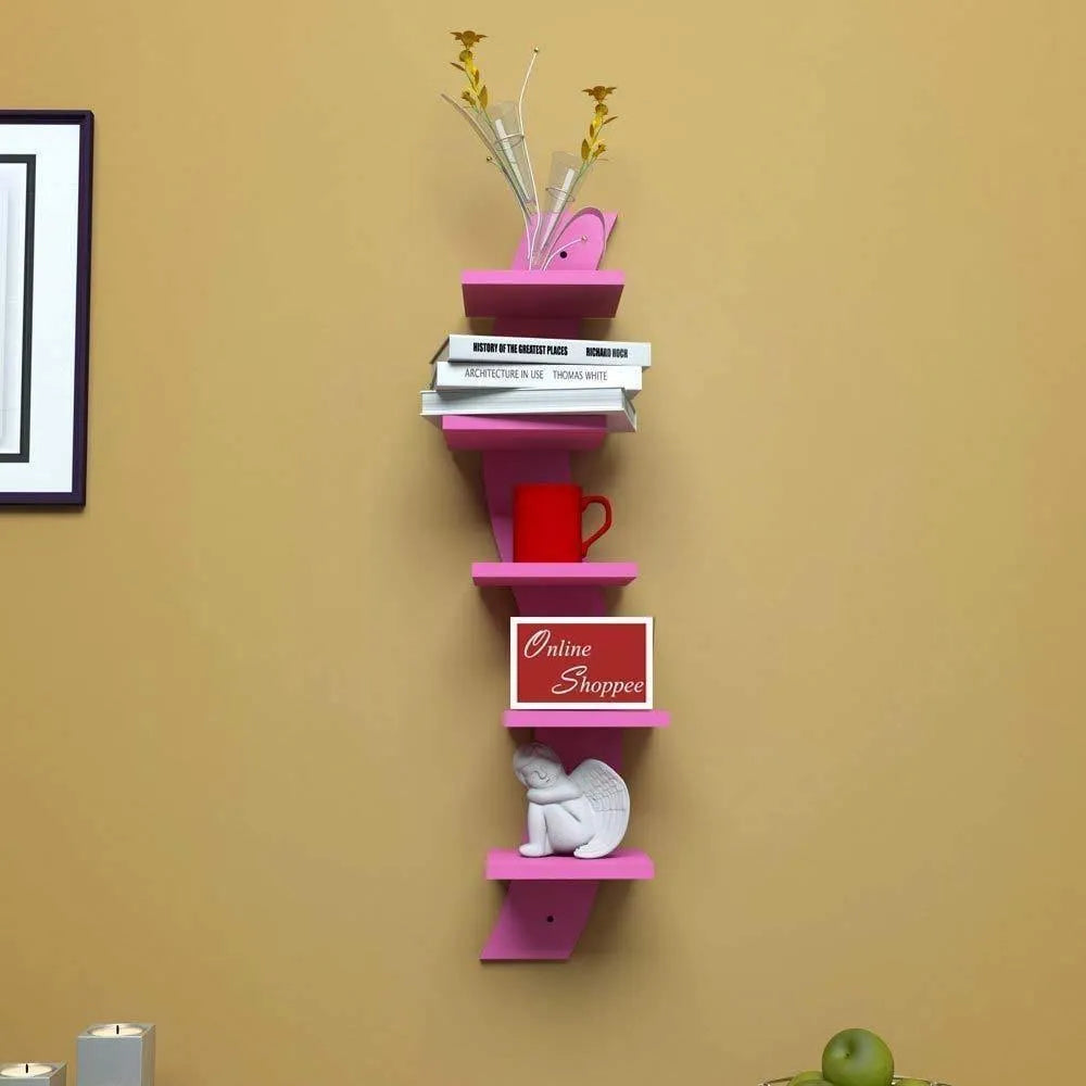 Wooden Floating MDF 5 Nivel Wall Shelves - Wooden Twist UAE