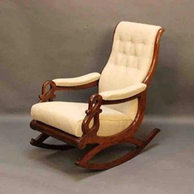 Wooden Handmade Rocking Chair Comfort for Back Cushioned