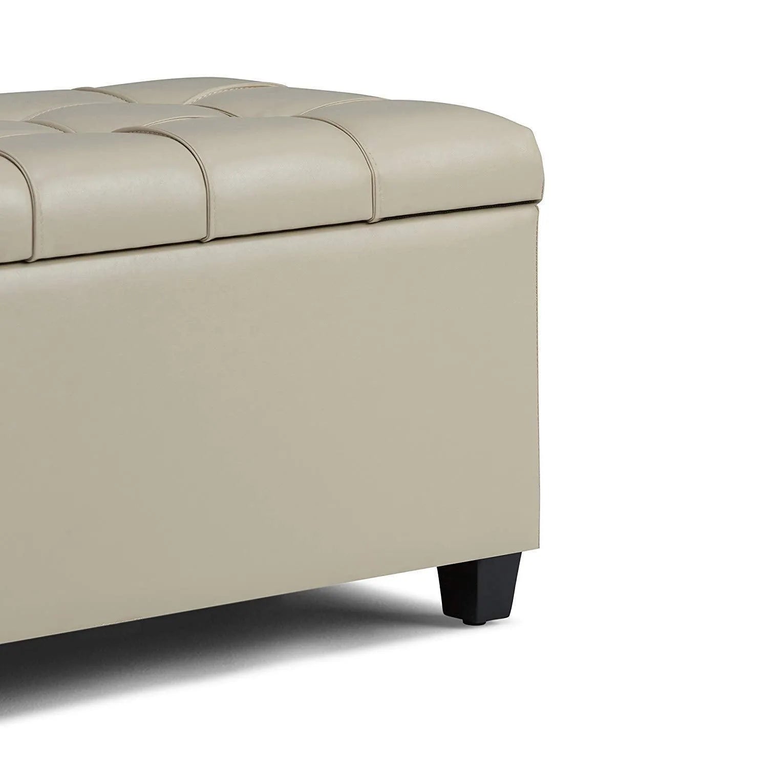 Luper Tufted Storage Bench Ottoman Pouffes with Storage - Wooden Twist UAE