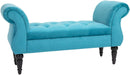 Upholstered Tufted Bench Sofa Couch (Sky Blue) - Wooden Twist UAE