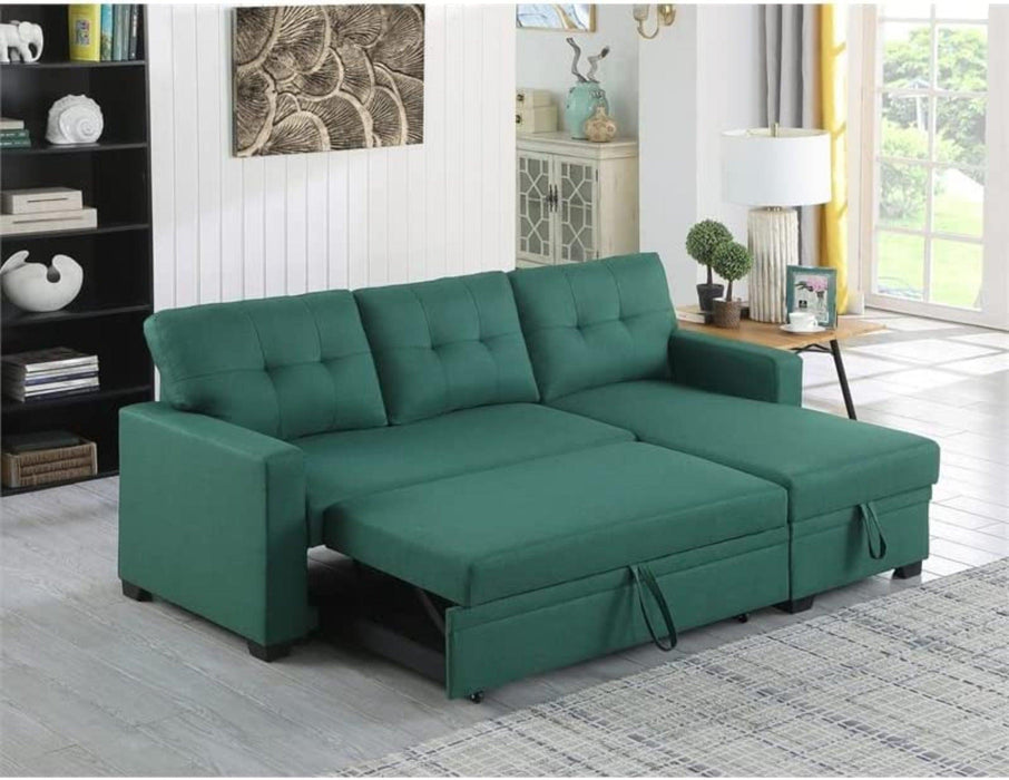 L-Shape Sectional Sleeper Sofa Cum Bed 5 Seater - Wooden Twist UAE