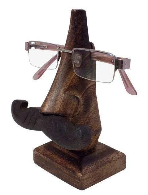 Handcrafted Wooden Nose Shaped Spectacle Holder/ Specs Stand - Wooden Twist UAE