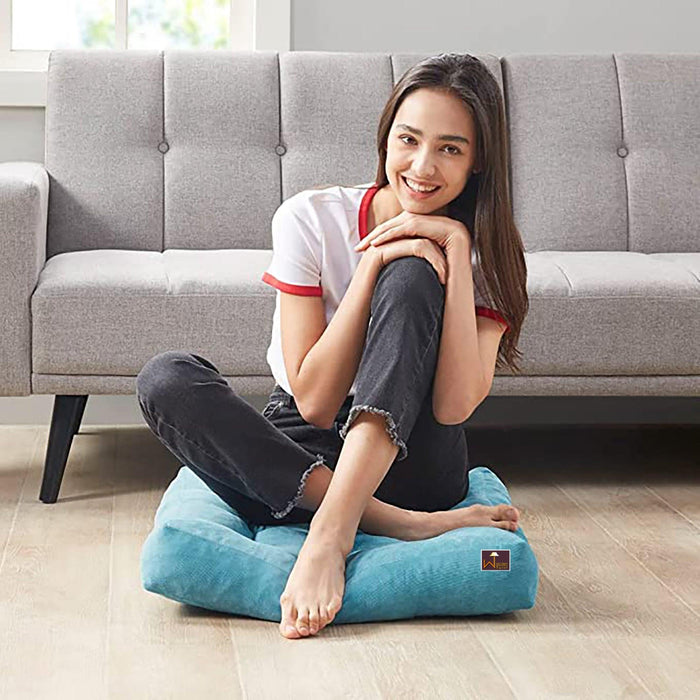 Square Shape Floor Pillow Comfort for Seating (Pack of 1) - Wooden Twist UAE