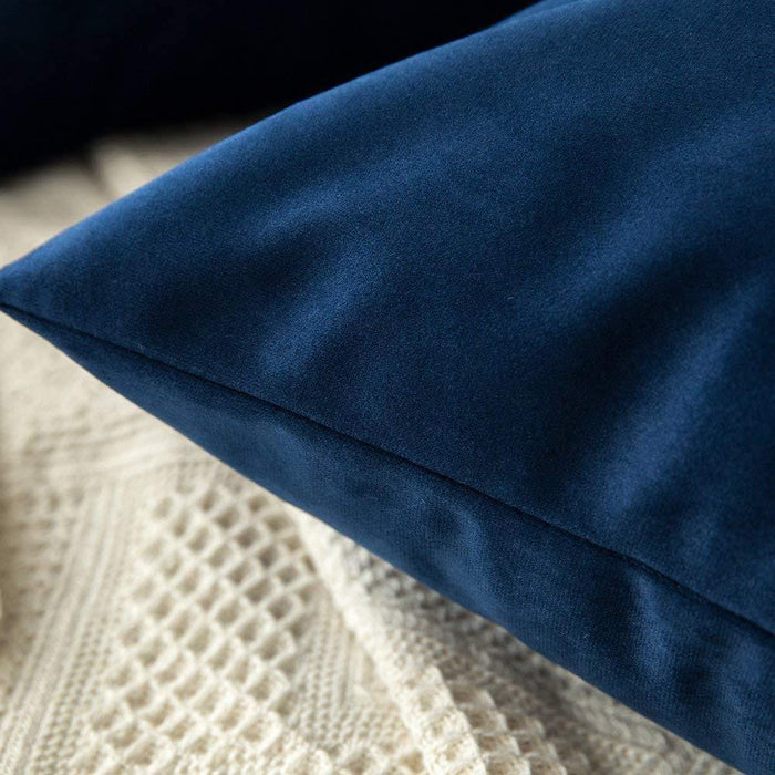 Raafi Blue Color Velvet Cushion Covers ( Set of 2 ) - Wooden Twist UAE