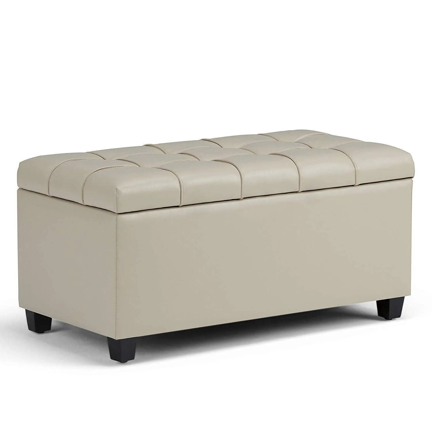 Luper Tufted Storage Bench Ottoman Pouffes with Storage - Wooden Twist UAE