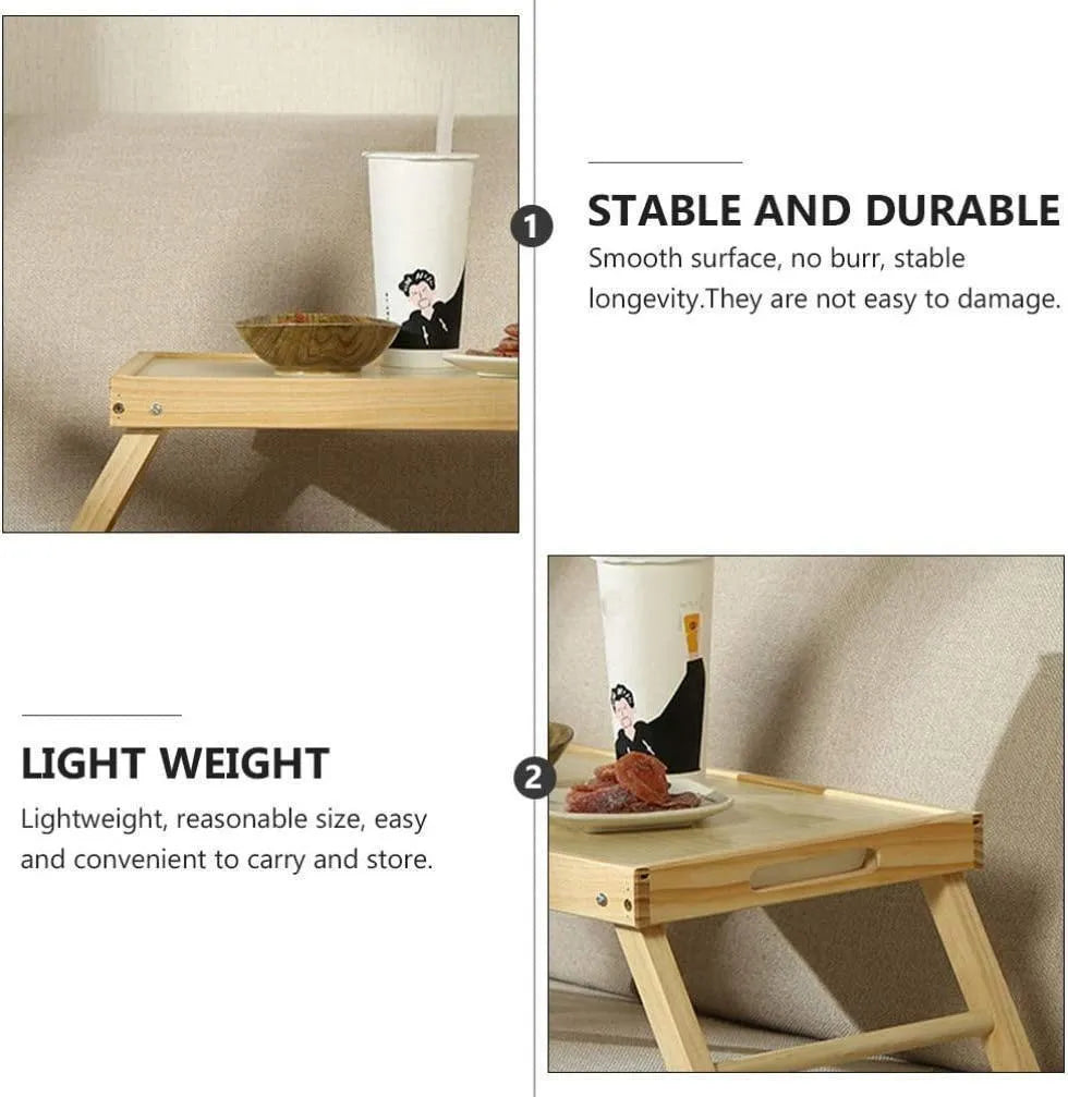 Premium Bamboo Wood Bed Table Laptop Table - Wooden Twist UAE
