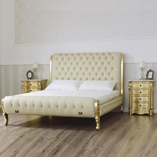 Full cushioned Teak Wood Queen Size Bed - Wooden Twist UAE