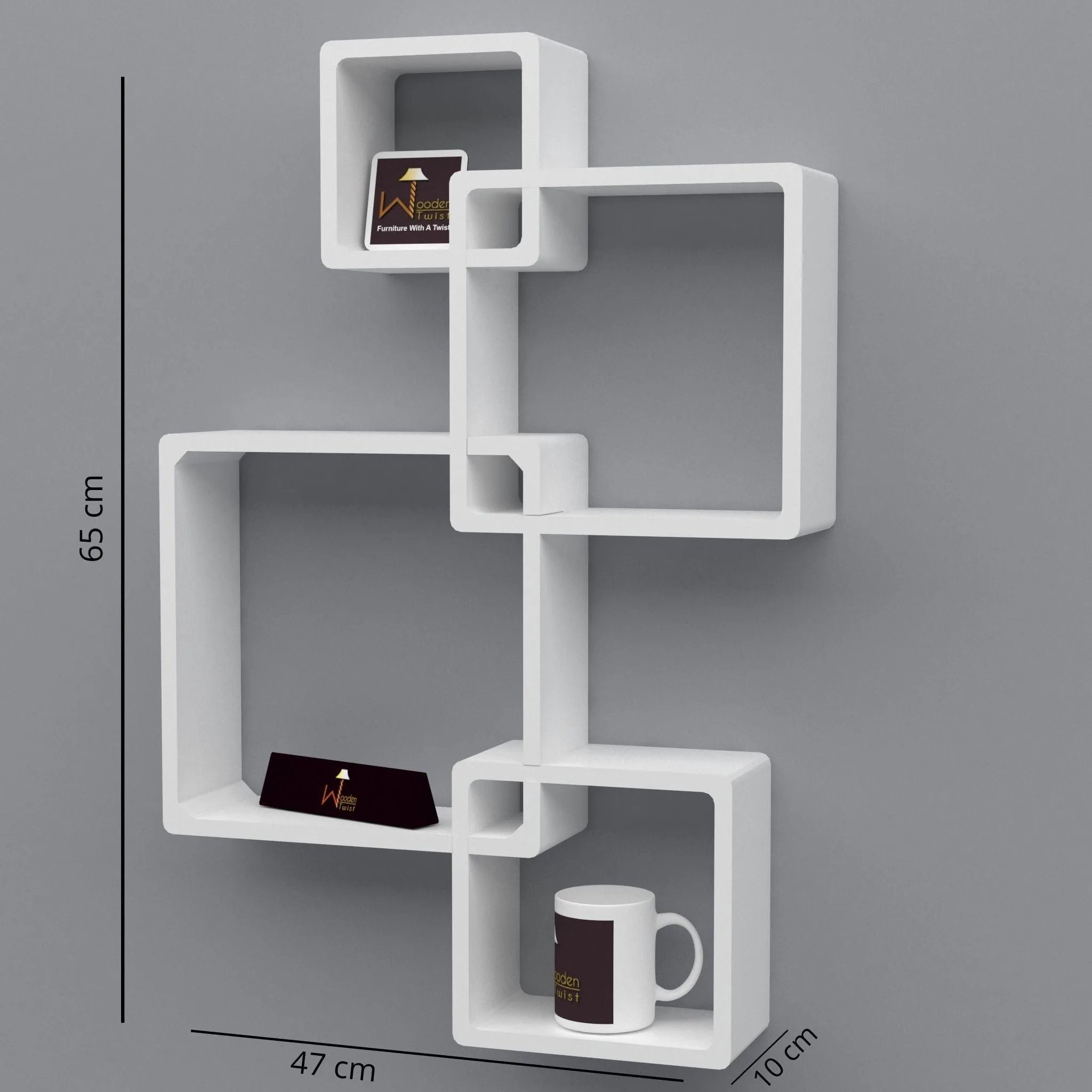 Rafuf Intersecting Floating Wall Shelves with 4 Shelves - Wooden Twist UAE