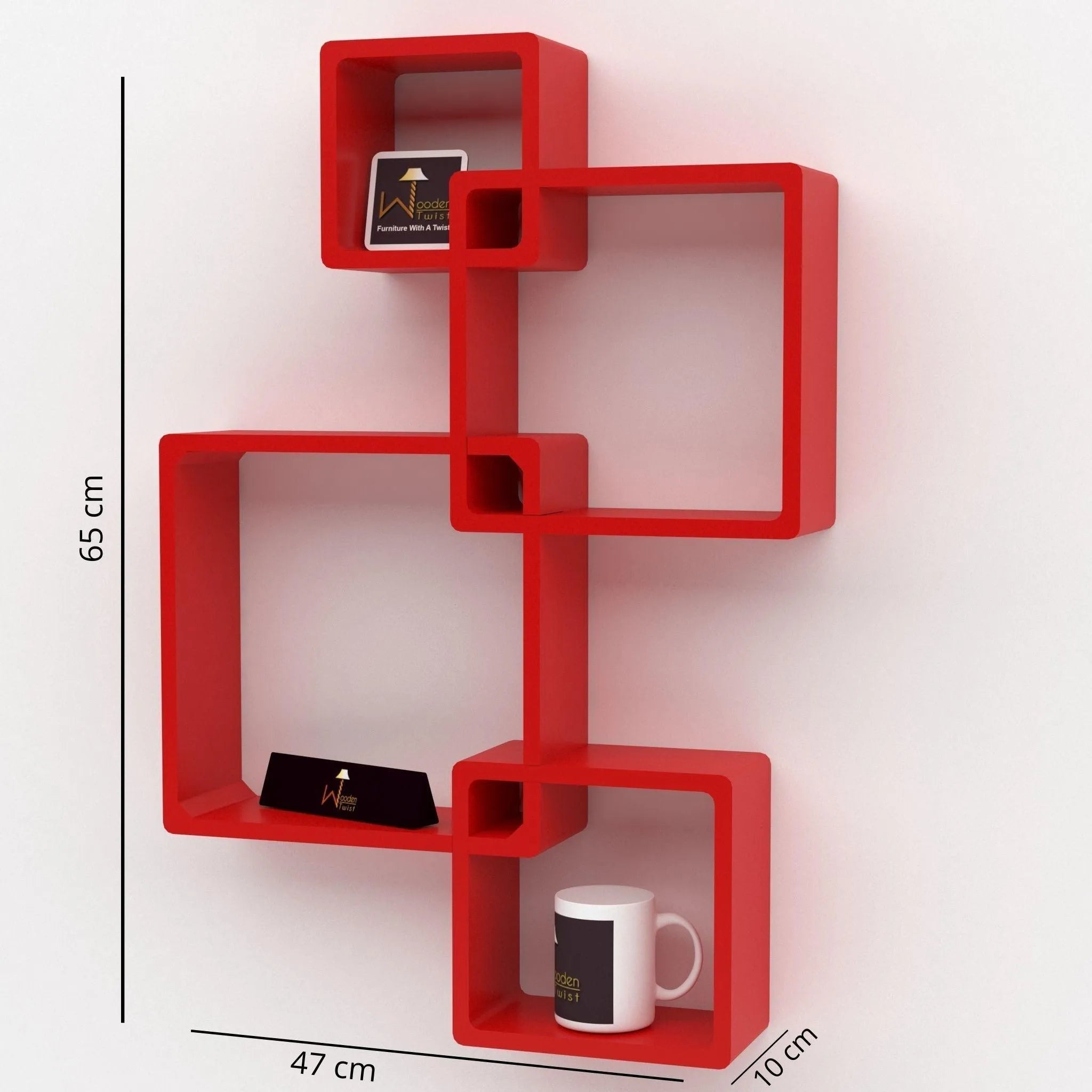 Rafuf Intersecting Floating Wall Shelves with 4 Shelves - Wooden Twist UAE