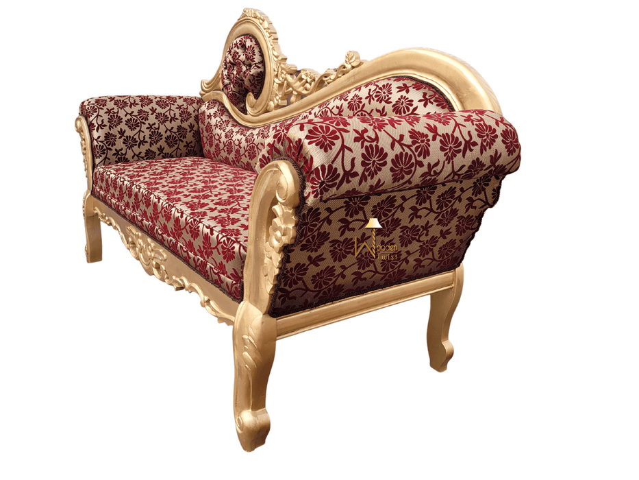 Carved Teak Wood Victorian Style Wedding Sofa Couch - WoodenTwist