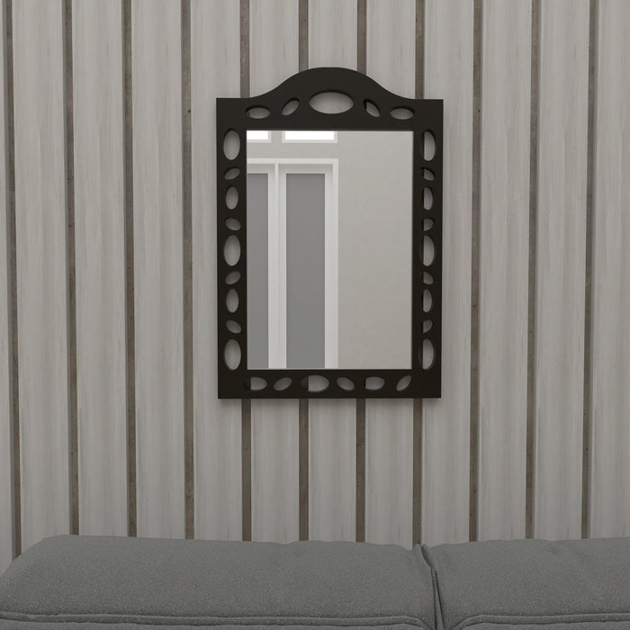 مرآة الحائط الخشبية الكبيرة ، مرآة الحمام الغرور