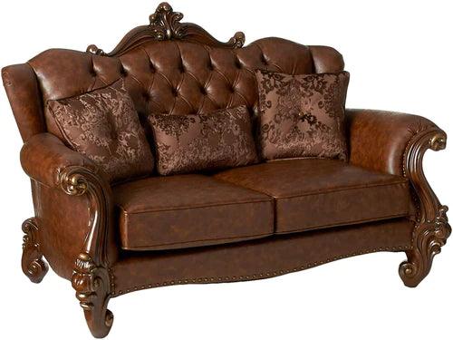 Wooden Hand Carved 2 Seater Sofa Set with 3 Pillows