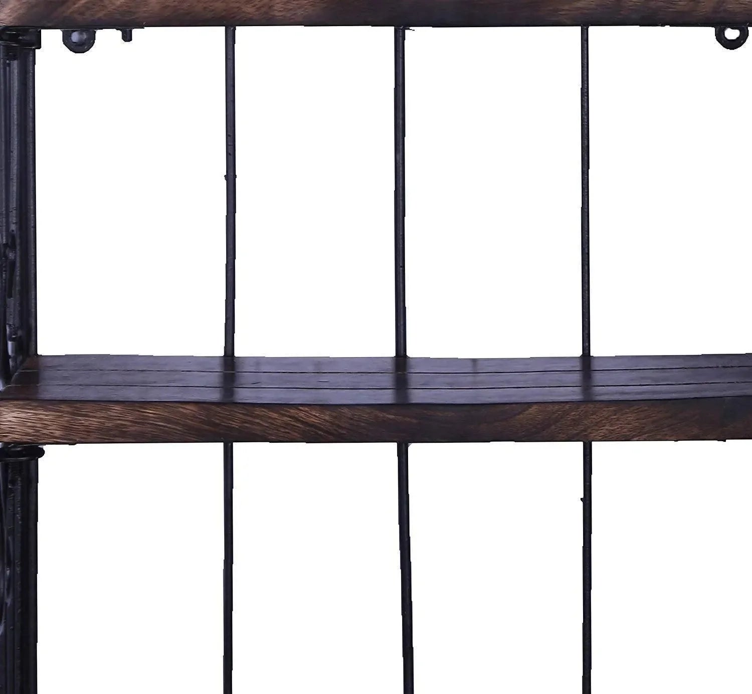 Wooden & Iron 3 Shelf Book/ Kitchen Rack With Cloth/Cup Hanger - Wooden Twist UAE