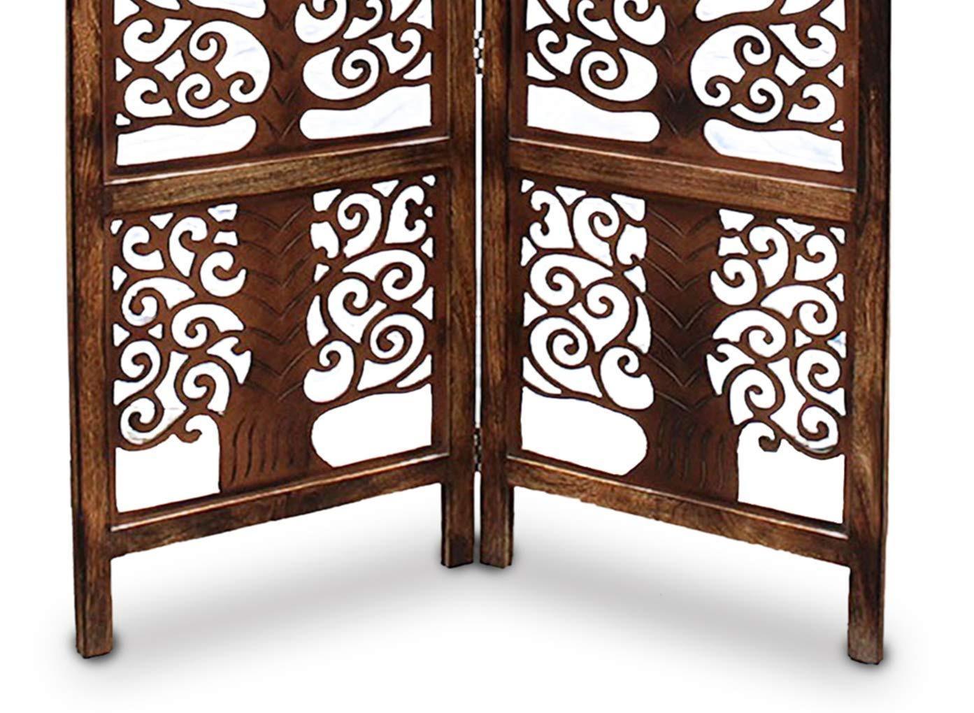 Handcrafted Brown Wooden Room Partition/Divider Screen - Wooden Twist UAE