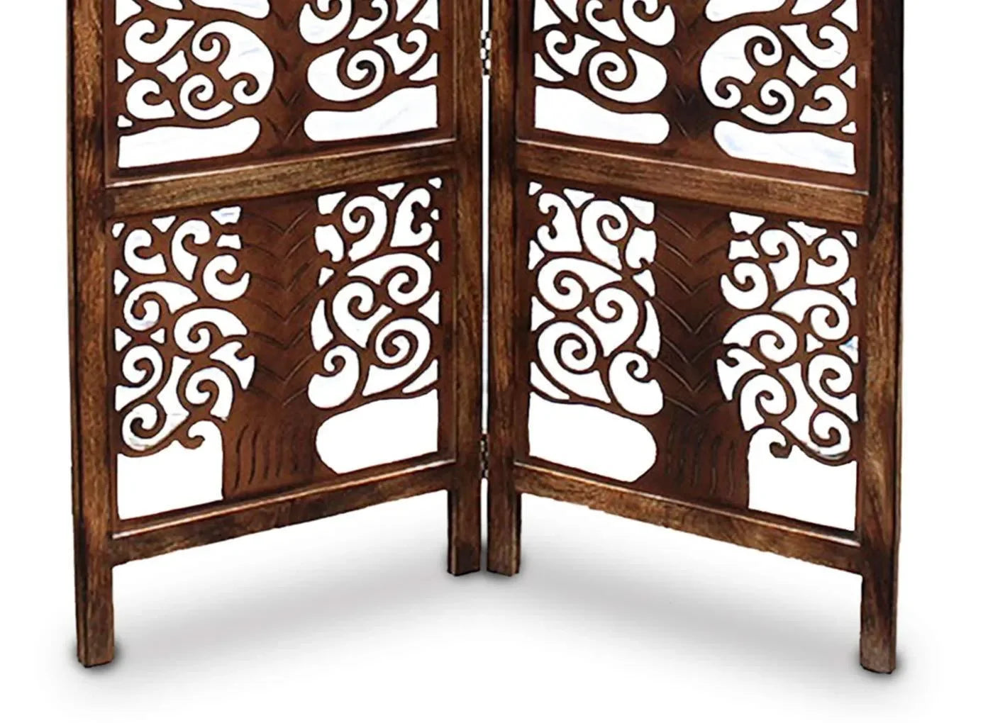Handcrafted Brown Wooden Room Partition/Divider Screen - Wooden Twist UAE