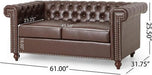 Modern Handmade Leatherette Love Seats Sofa - Wooden Twist UAE