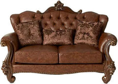 Wooden Hand Carved 2 Seater Sofa Set with 3 Pillows - Wooden Twist UAE