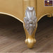 Golden Queen Size Teak Wood Bed Hand Carved with Cushioned Design - Wooden Twist UAE