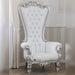 Luxurious High Back throne Silver Leaf Chair - Wooden Twist UAE