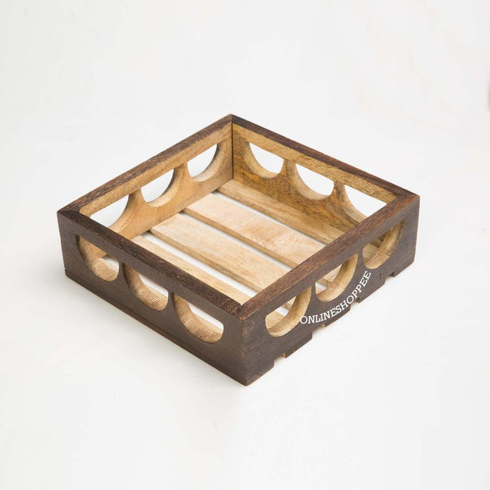 Fancy Design Solid Wood Carved Tray