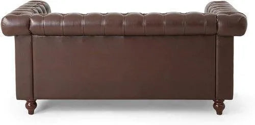 Modern Handmade Leatherette Love Seats Sofa - Wooden Twist UAE