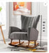 Wooden Twist Velvet Accent Rocking Chair (Grey) - Wooden Twist UAE