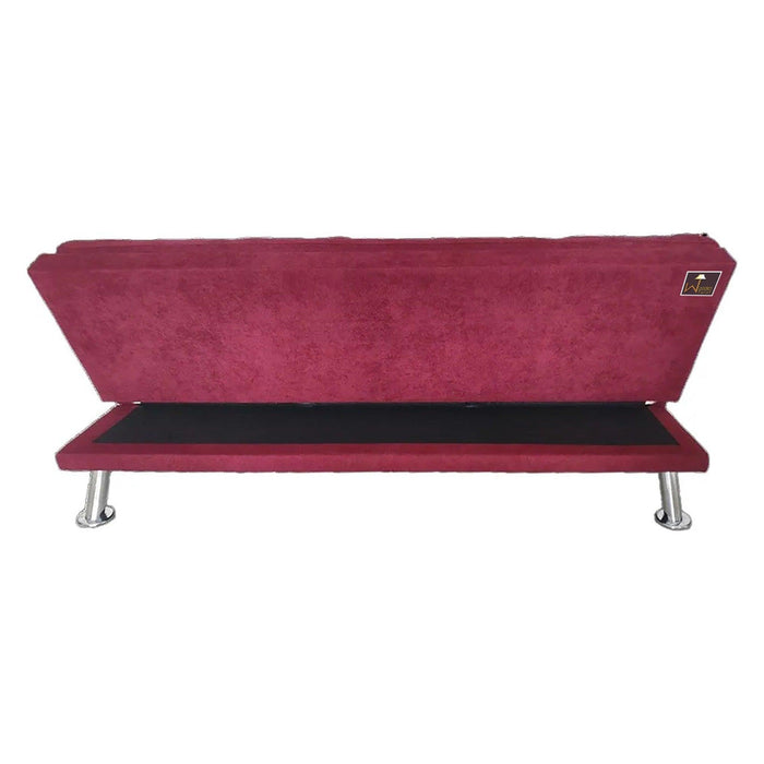 Carissa 3 Seater Sofa Cum Bed for Living Room with Ottoman (Metal Legs)