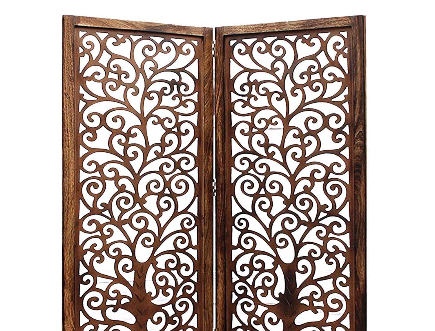 Handcrafted Brown Wooden Room Partition/Divider Screen - Wooden Twist UAE