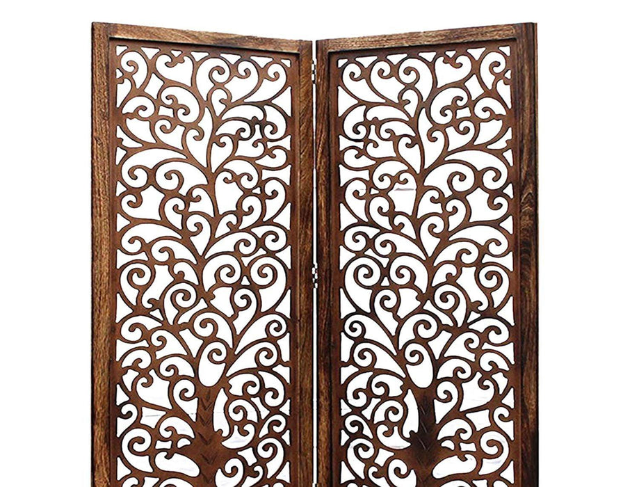Handcrafted Brown Wooden Room Partition/Divider Screen - Wooden Twist UAE