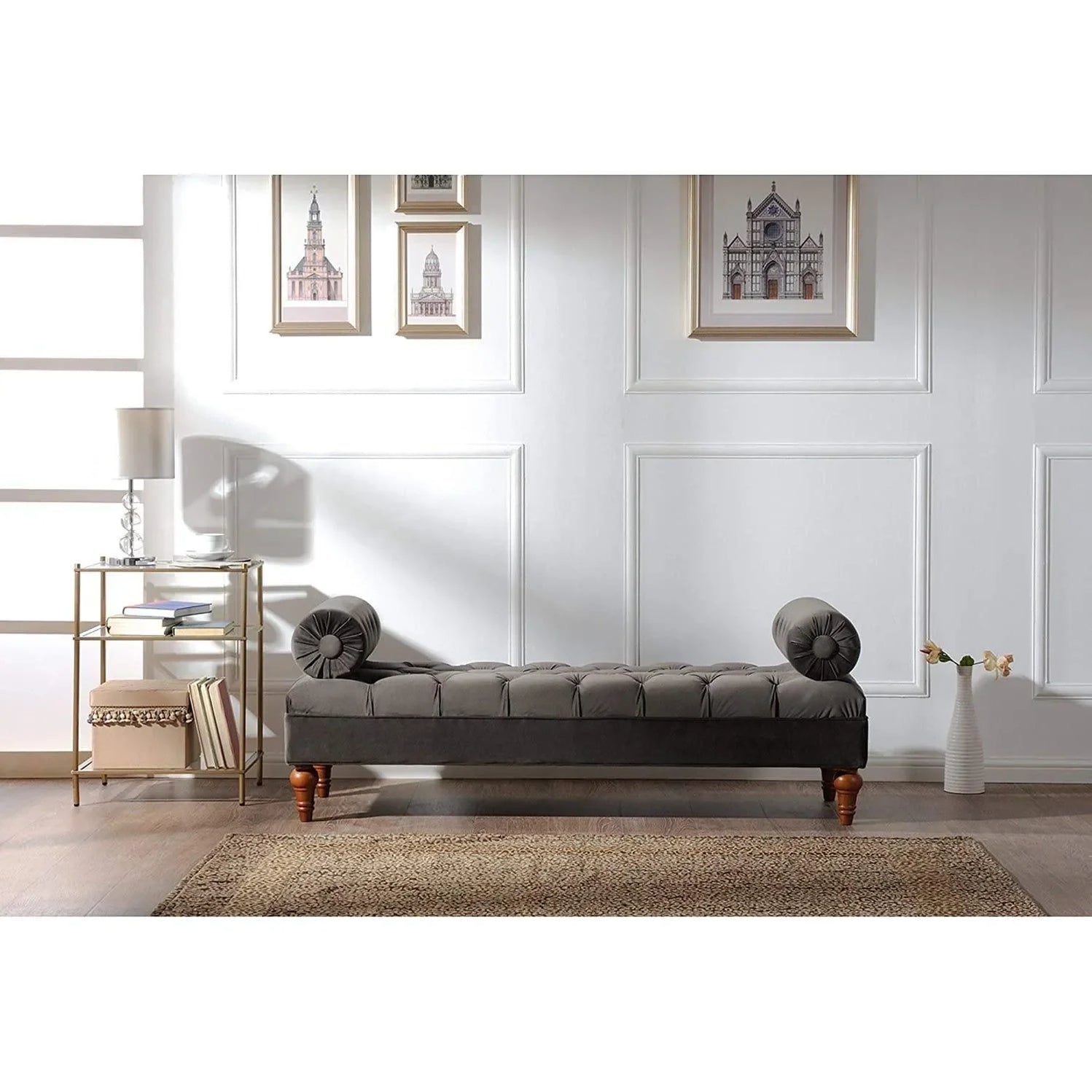 Buy Lewis Bolstered Lounge Entryway Bench Three Seater Sofa diwan Couch Lounger Lounge diwan