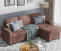 Convertible L-Shaped Wide Reversible Sectional Sofa 3 Seater With Ottoman - Wooden Twist UAE