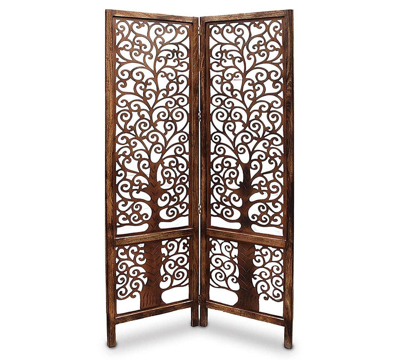 Handcrafted Brown Wooden Room Partition/Divider Screen