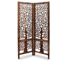 Handcrafted Brown Wooden Room Partition/Divider Screen - Wooden Twist UAE