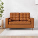 Madera Square Arms and Tufting-Bolster 2 Seater Chaise Lounge (With 2 Pillows) - Wooden Twist UAE