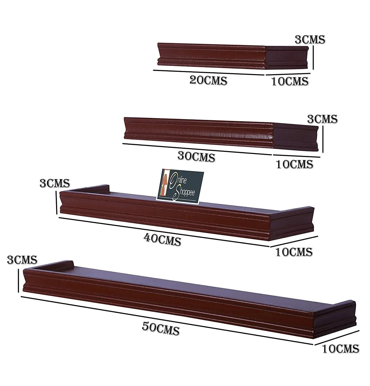 Beautiful Rectangular Wall Shelf - Wooden Twist UAE