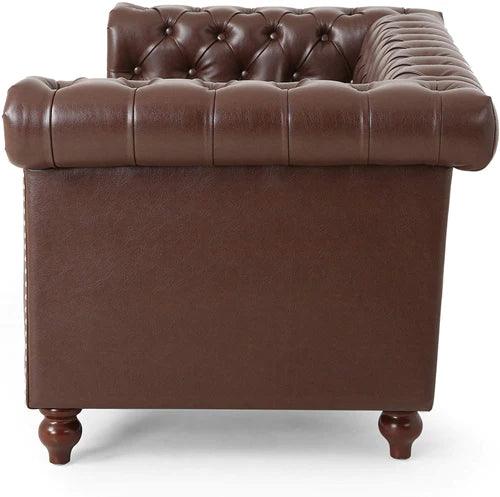 Modern Handmade Leatherette Love Seats Sofa - Wooden Twist UAE