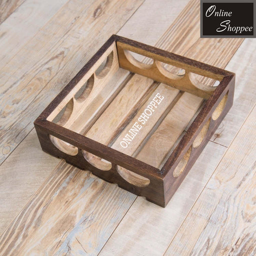 Fancy Design Solid Wood Carved Tray - Wooden Twist UAE