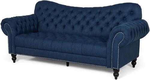 Nathan Chesterfield Button Tufted 3 Seater Sofa Set - Wooden Twist UAE