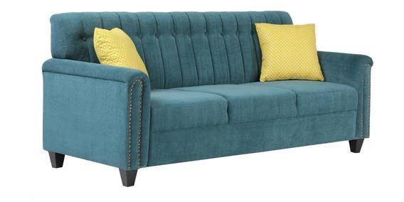 Contemporary Style Sofa Set In Blue Color - WoodenTwist