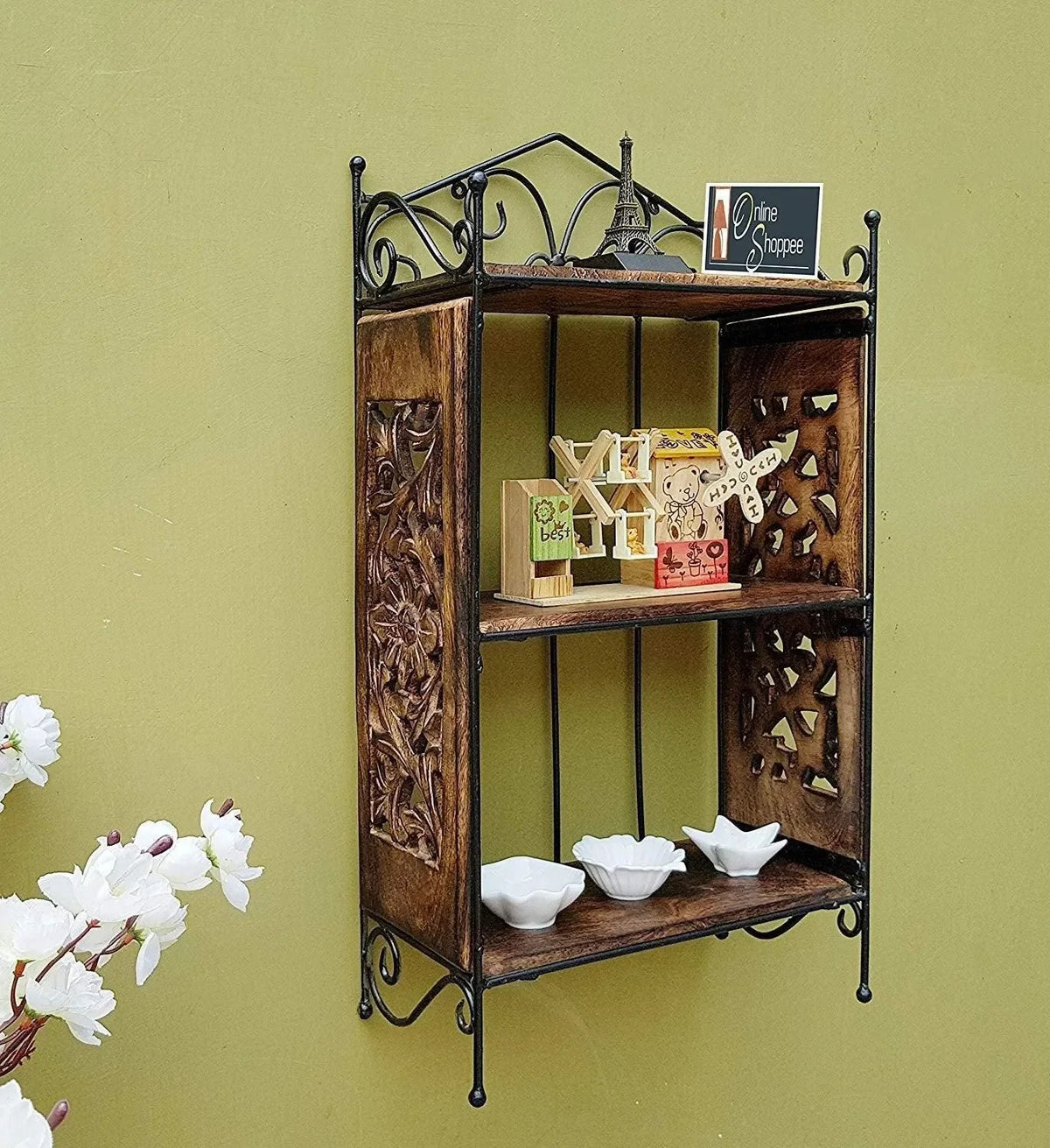 Wooden Home Decor 3 Shelf Rack