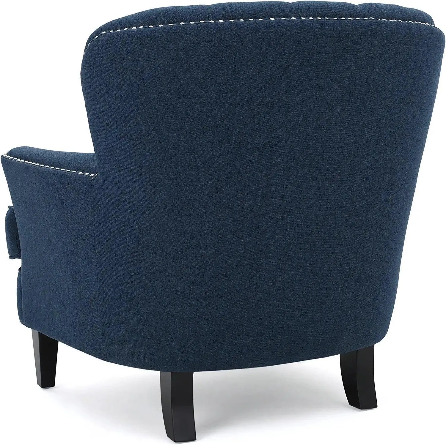 Modern Tufted Grandpa Lounge Armchair (Blue) - Wooden Twist UAE