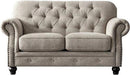 Luxury Chesterfield Chenille Diamond Tufted Loveseat 2 Seater Sofa (Walnut Legs) - Wooden Twist UAE