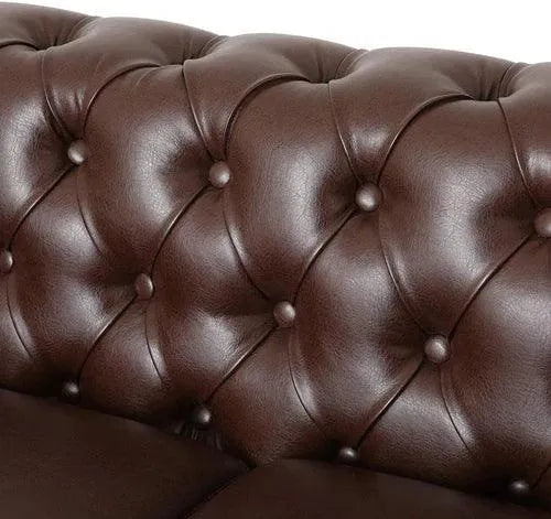 Modern Handmade Leatherette Love Seats Sofa - Wooden Twist UAE