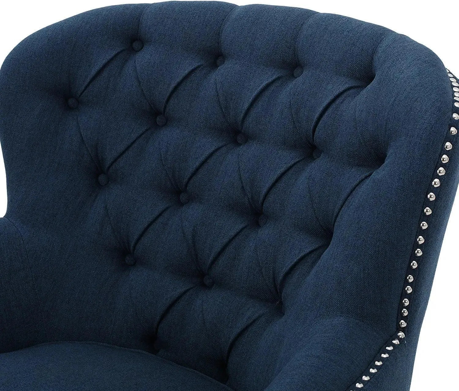 Modern Tufted Grandpa Lounge Armchair (Blue) - Wooden Twist UAE