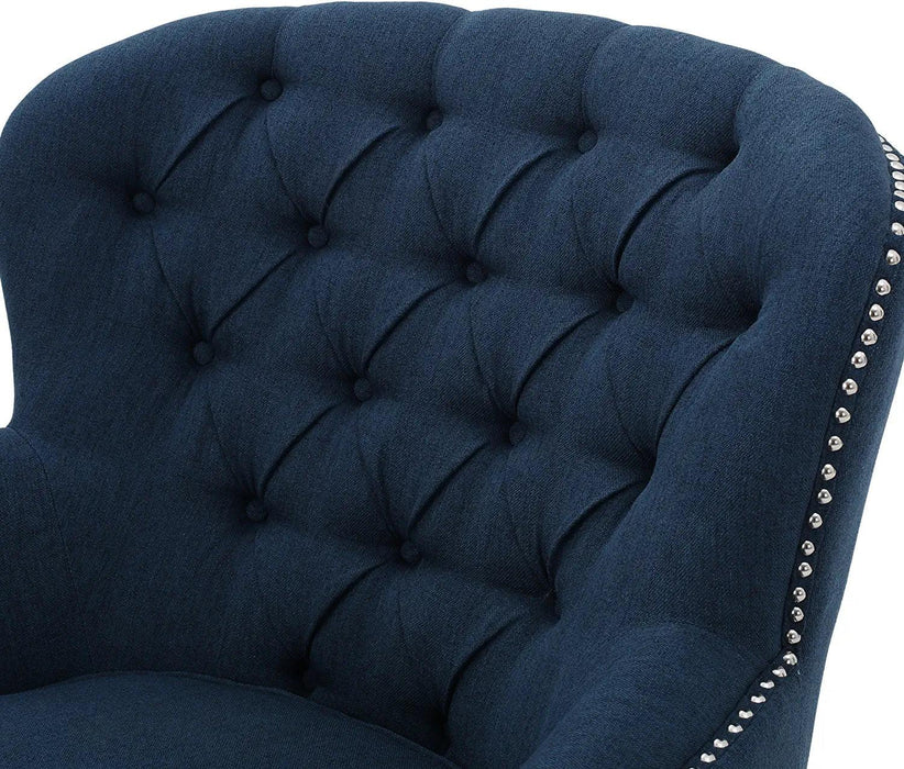 Modern Tufted Grandpa Lounge Armchair (Blue)