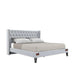 Upholstered Panel Bed Frame with Diamond Tufted and Nailhead Trim Wingback Headboard - Wooden Twist UAE