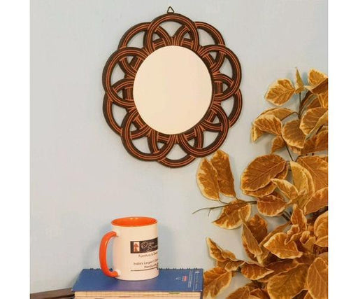 Wooden Antique With Handicraft Work Fancy Design Mirror Frame - Wooden Twist UAE