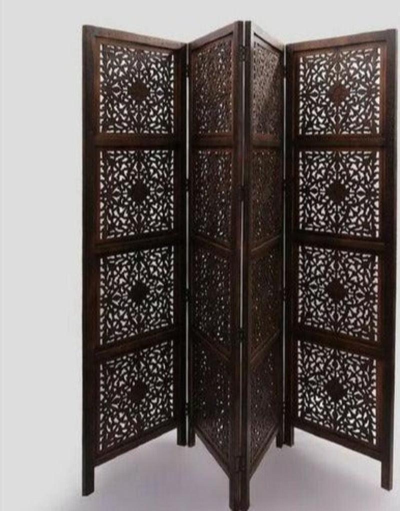 Wooden Partition Screen Room Divider in 4 Panel - Wooden Twist UAE